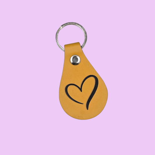 Faux Leather Heart Keychain – Minimalist Love Design