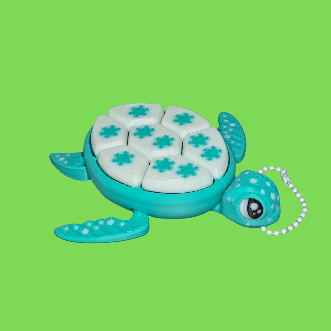 Winter Snowflake Sea Turtle Clicker Keychain β 7 Clicks of Chill Fun
