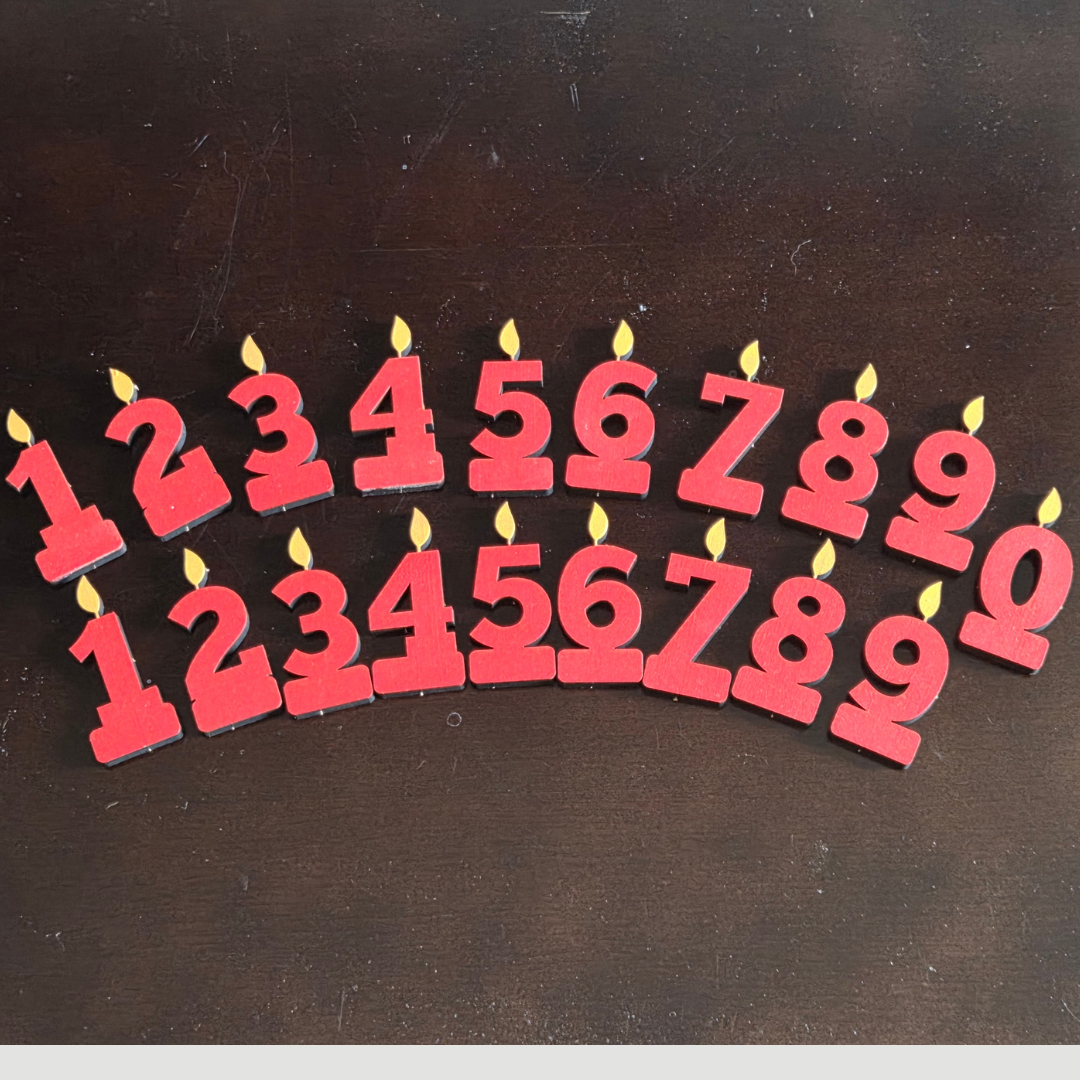 Happy Birthday Interchangeable Door Hanger – Reusable Cake Sign with Number Candles