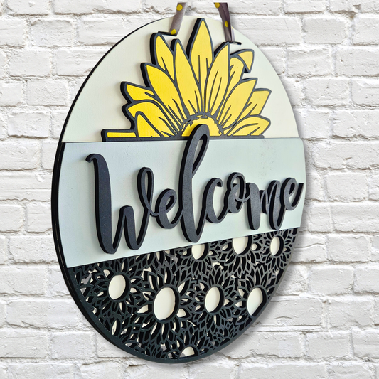 Welcome Sunflower Door Hanger