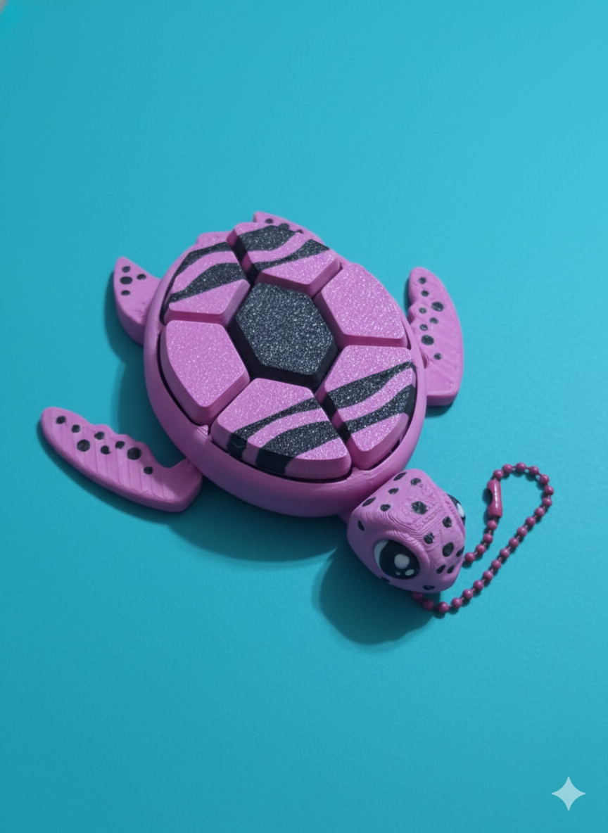 Turtle Clicker – 3D Printed Turtle with Crayon Shell (7 Clickers)