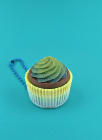 Cupcake Clicker Keychain – 3D Printed Fidget Dessert Charm