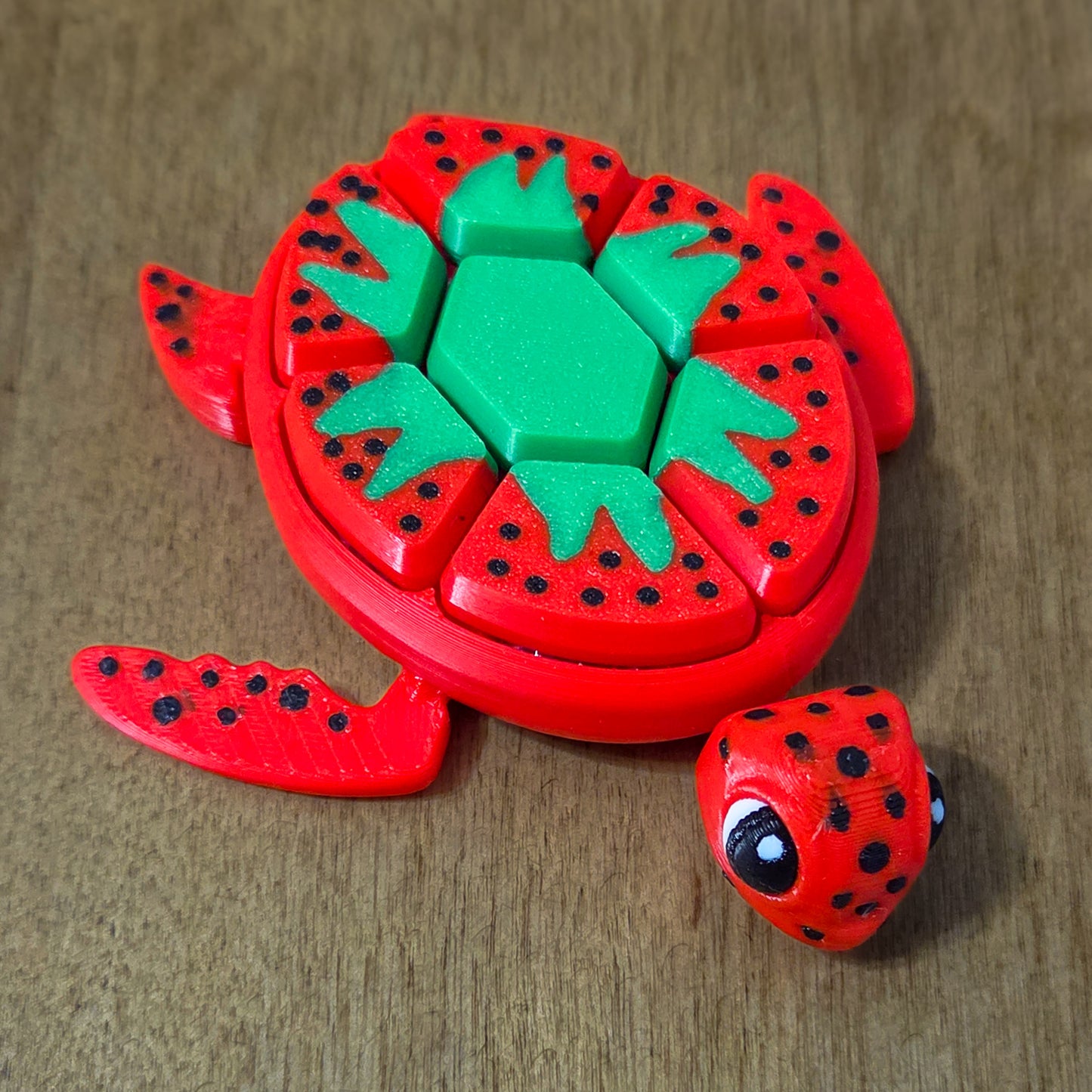 Turtle Clicker β 3D Printed Turtle with Strawberry Shell (7 Clickers)