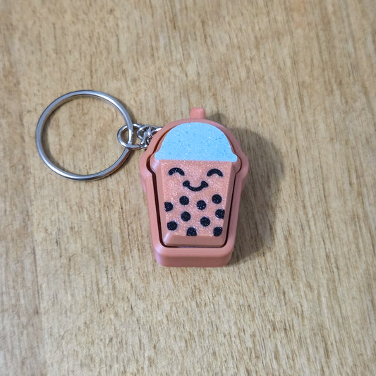 Boba Clicker Keychain – Cute Bubble Tea Fidget Toy with Mechanical Click!