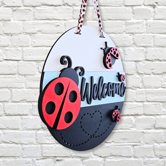 Welcome Ladybug Door Hanger
