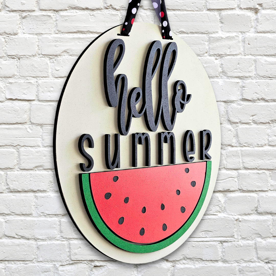 Watermelon "Hello Summer" Door Hanger