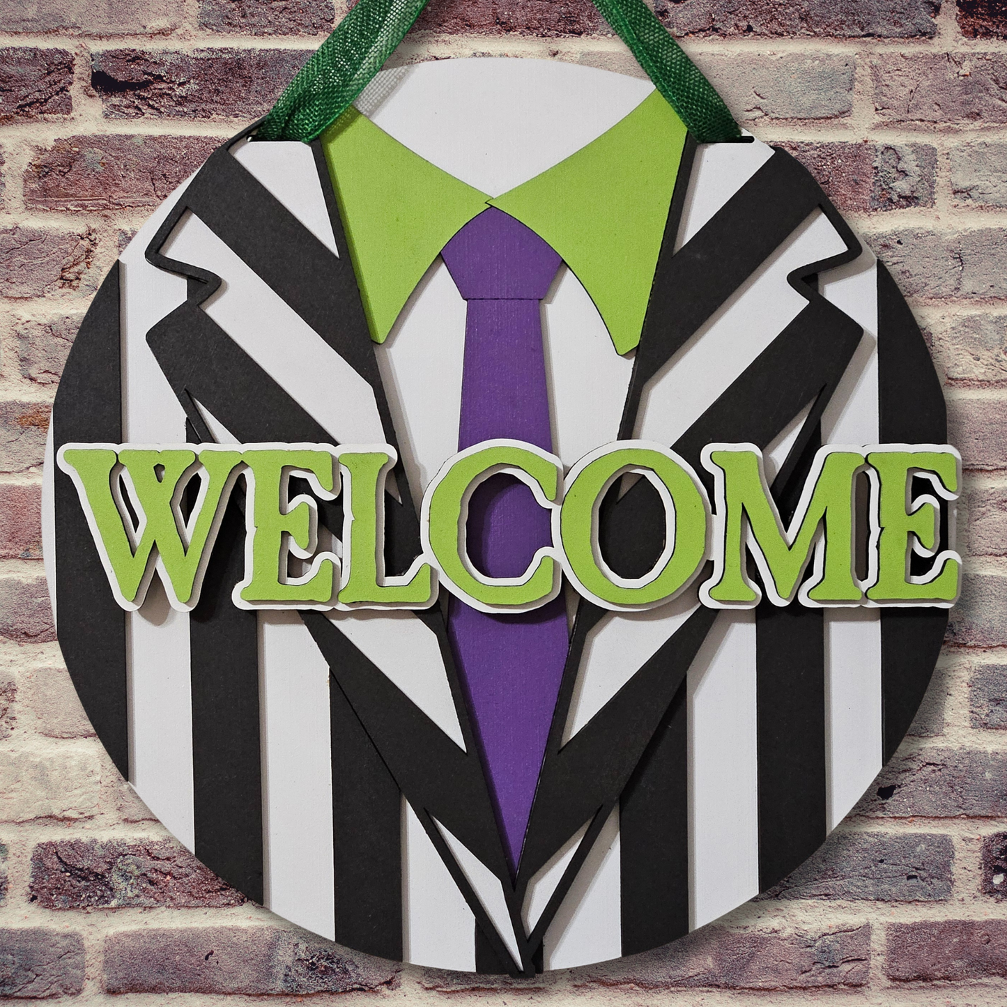Welcome Beetlejuice Suit Door Hanger