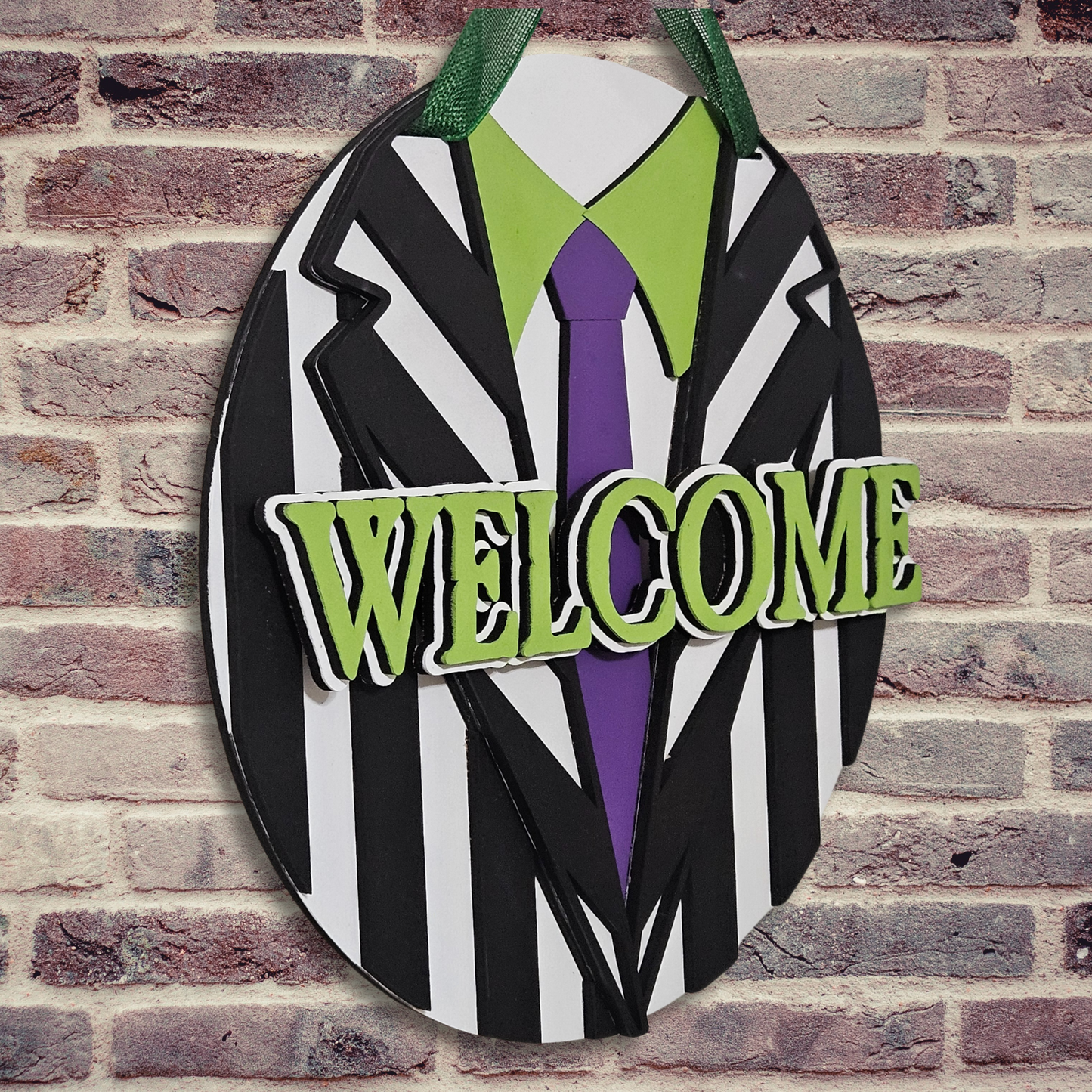 "Welcome" Beetlejuice Suit Door Hanger