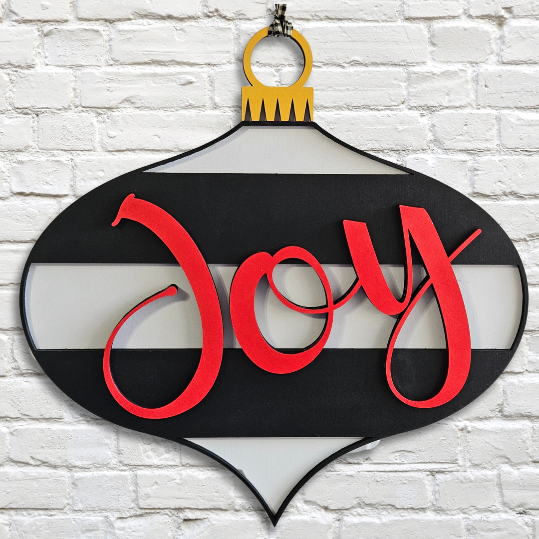 Joy Christmas Ornament Door Hanger