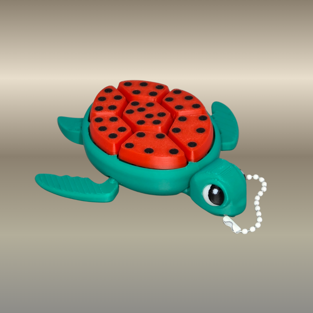 Turtle Clicker β 3D Printed Turtle with Watermelon Shell (7 Clickers)