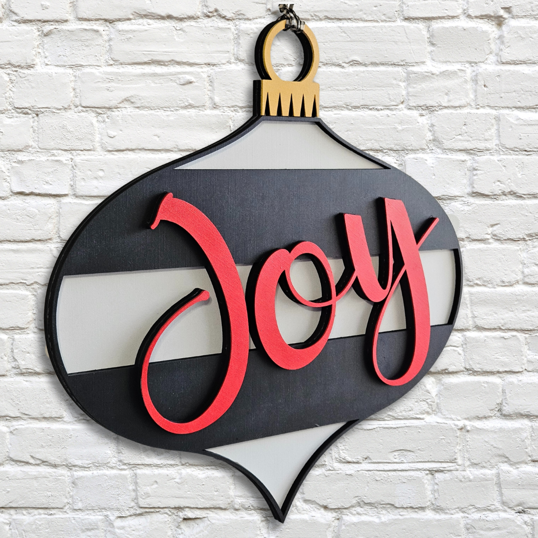 Joy Christmas Ornament Door Hanger