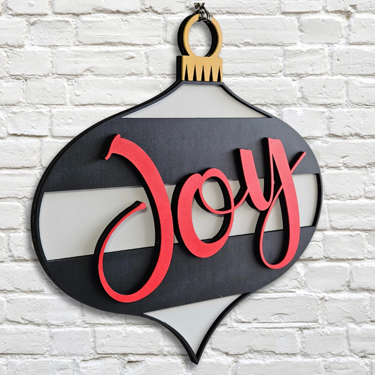Joy Christmas Ornament Door Hanger