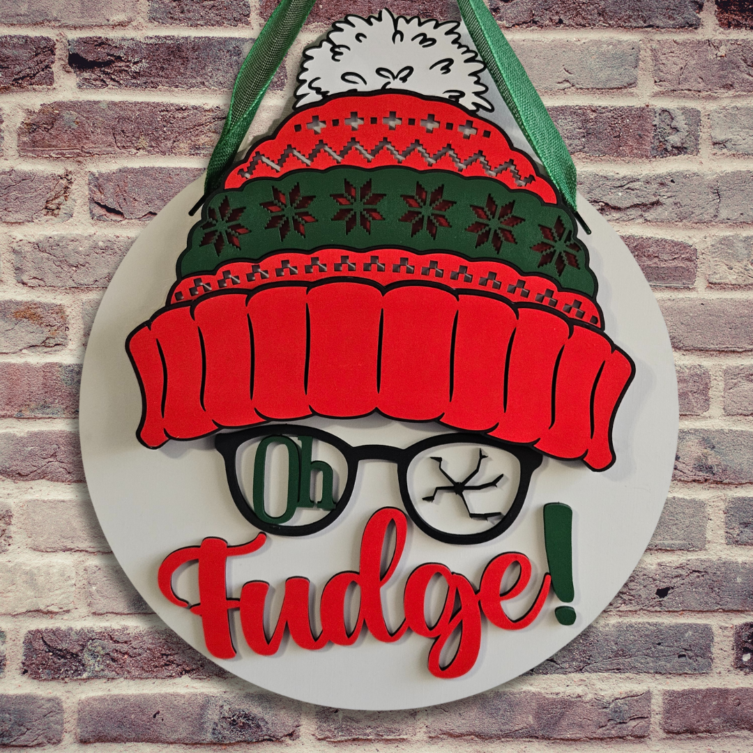 Oh Fudge – Layered Wooden Holiday Door Hanger