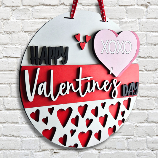 Happy Valentines Day Candy Heart Door Hanger