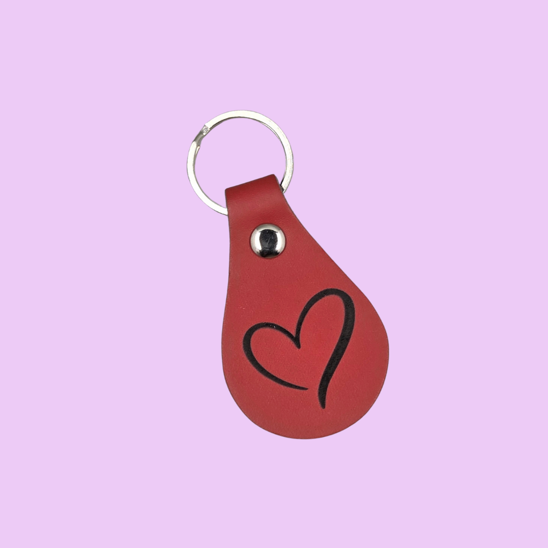Faux Leather Heart Keychain – Minimalist Love Design