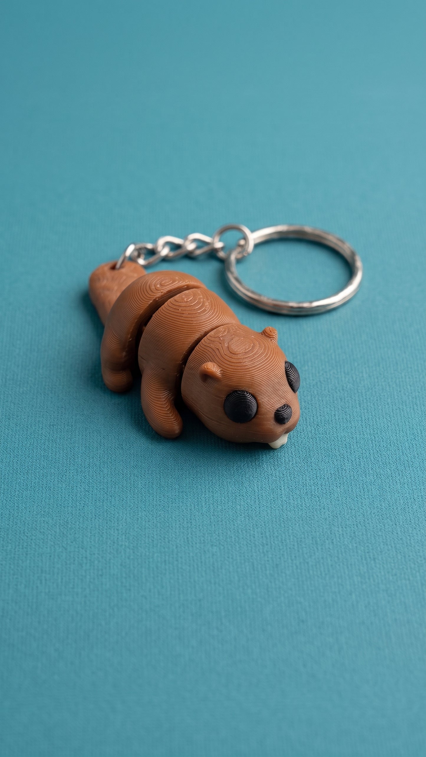 Articulated Beaver Flexi Fidget Keychain
