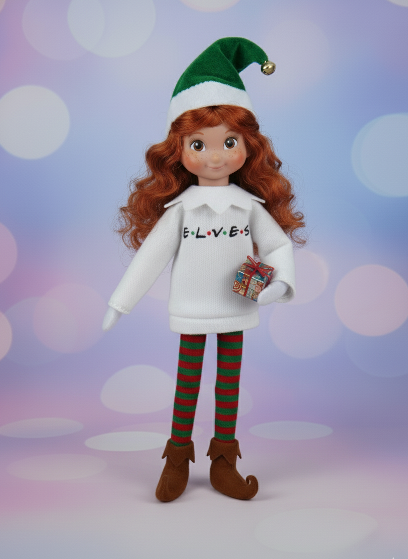 E.L.V.E.S Friends Elf Sweater – Handmade Holiday TV-Inspired Outfit