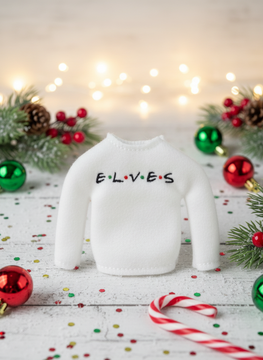 E.L.V.E.S Friends Elf Sweater – Handmade Holiday TV-Inspired Outfit