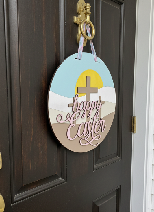 Happy Easter Crosses – 3D Layered Door Hanger