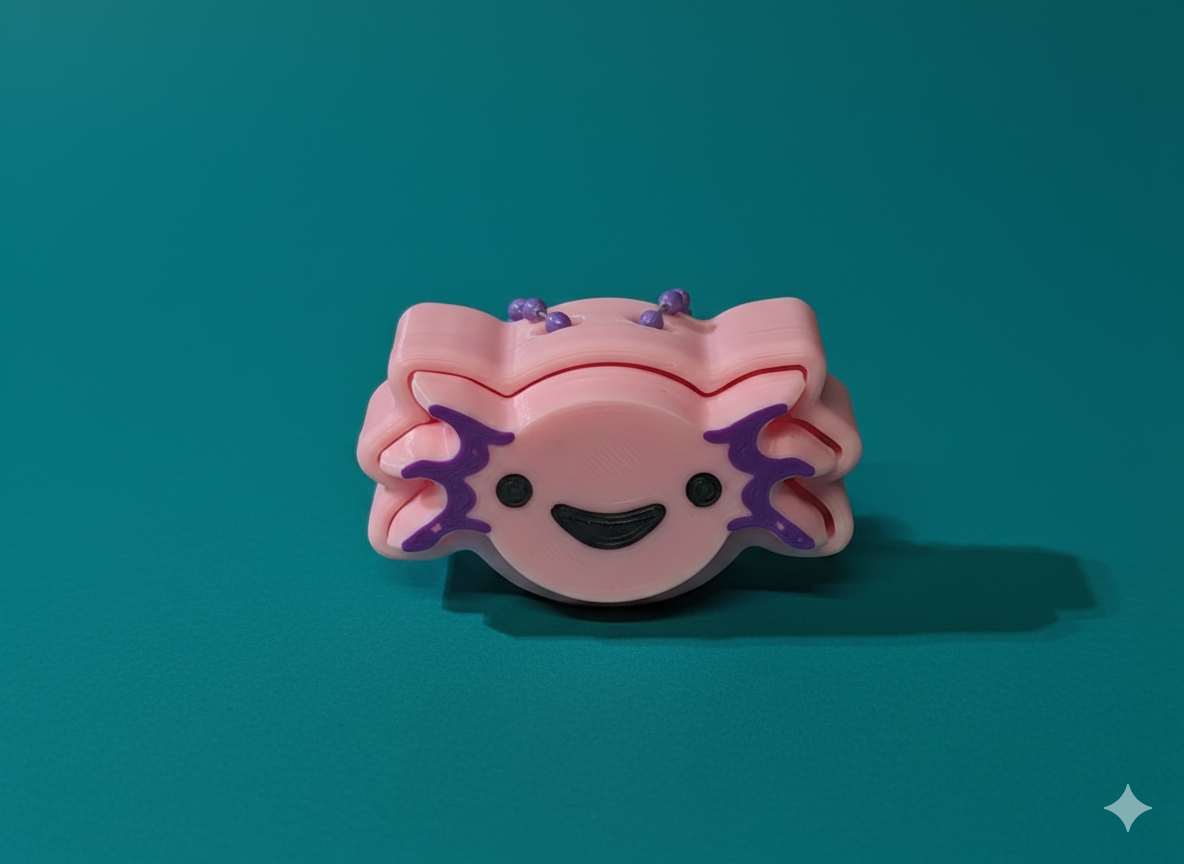 Axolotl Fidget Clicker - 3D Printed Sensory Toy | Wee Bit Nerdy