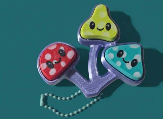 Mushroom Triple Fidget Clicker - 3D Printed Sensory Toy | Wee Bit Nerdy