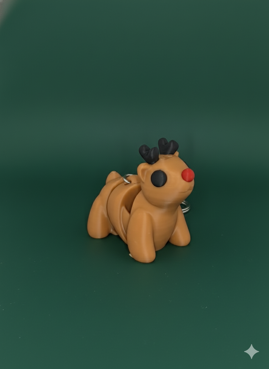 Reindeer Keychain – Articulated Holiday Fidget Companion