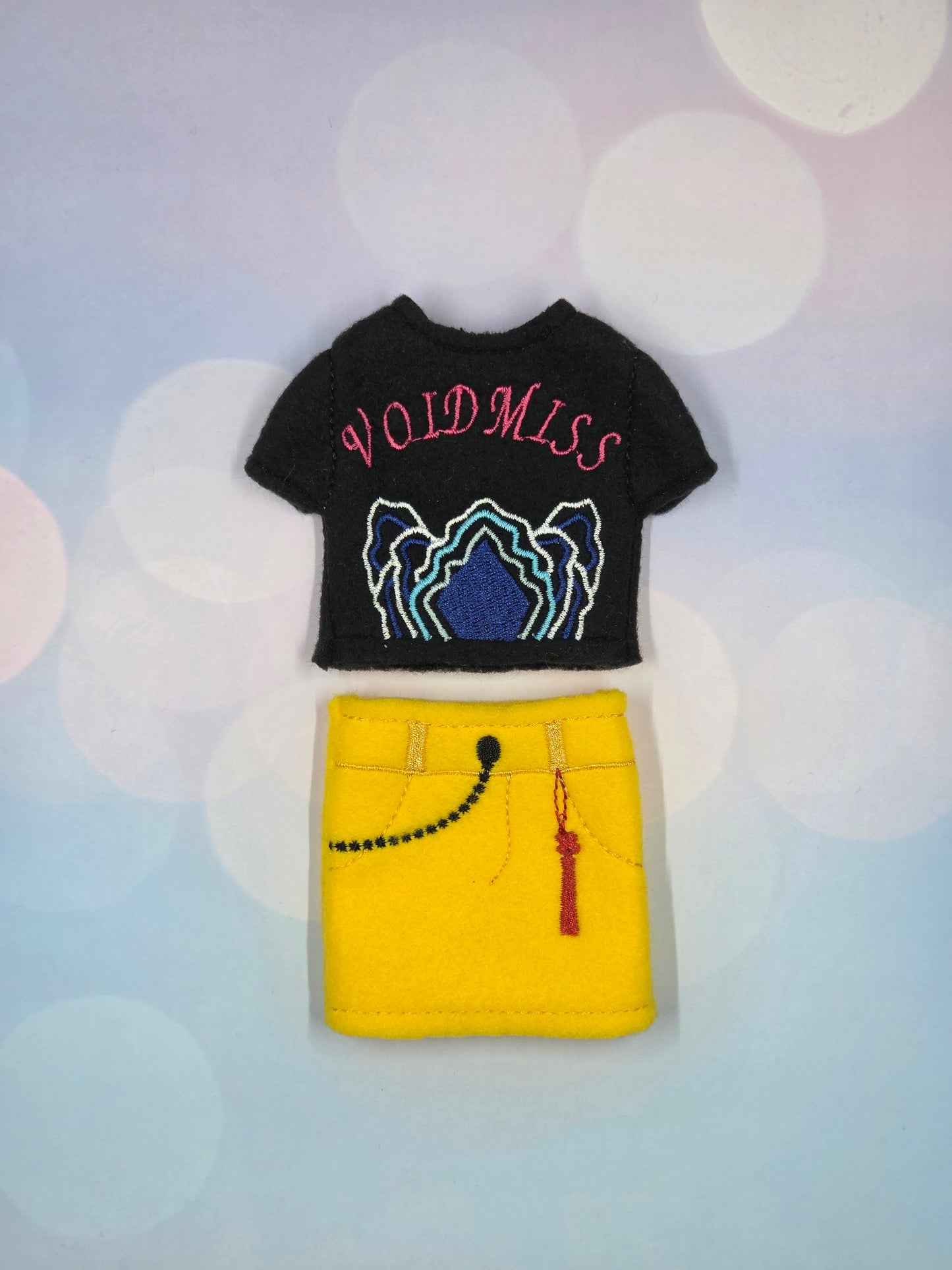 M-Girl Pop Evil Hunters Elf Outfit – 2-Piece Skirt & Top Set | Handmade Fleece Elf Clothes