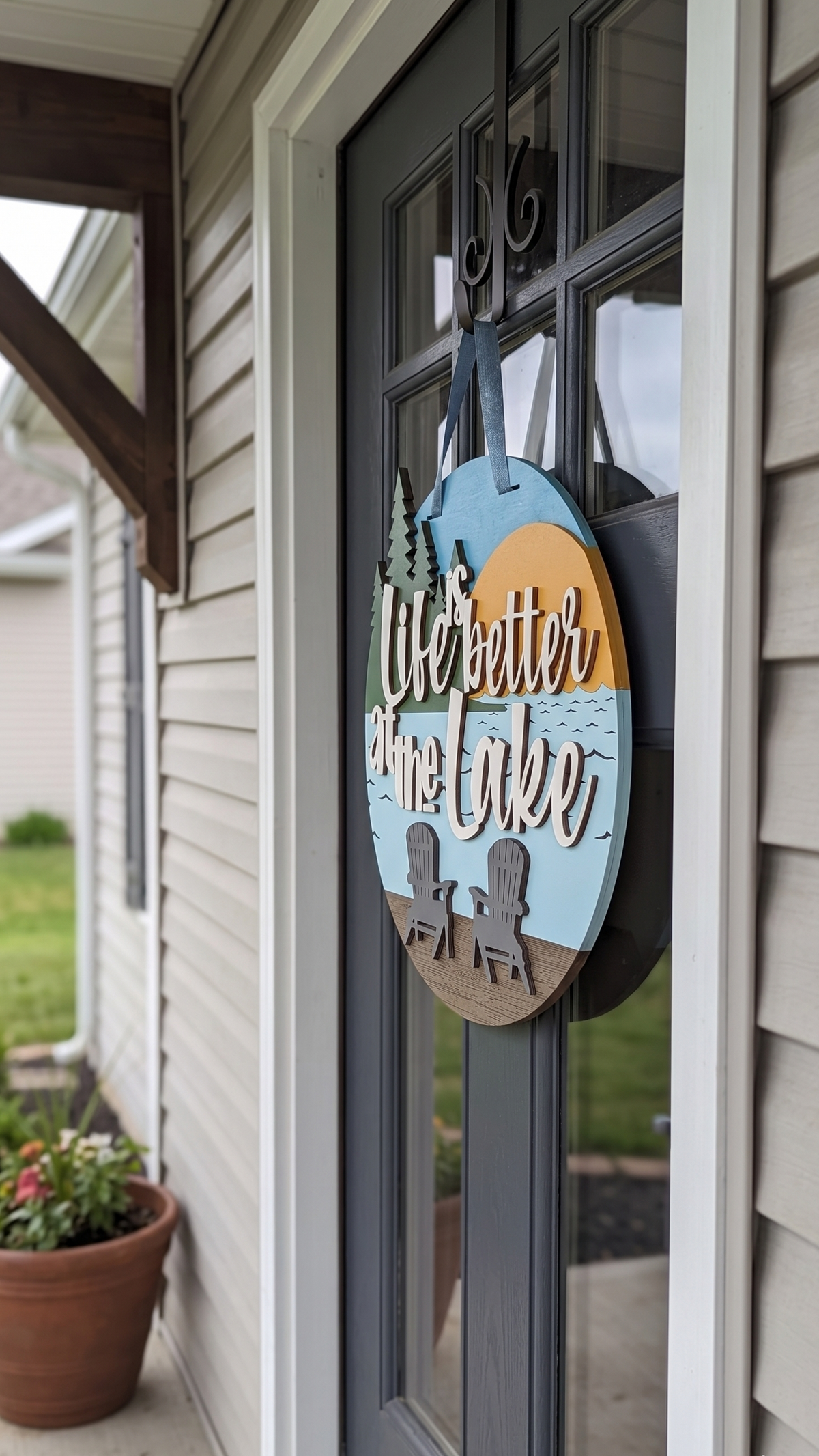 Life is Better at the Lake – Layered Wooden Door Hanger