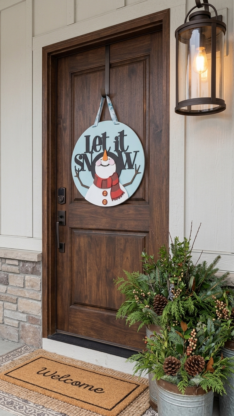 Let it Snow Snowman – 3D Layered Door Hanger