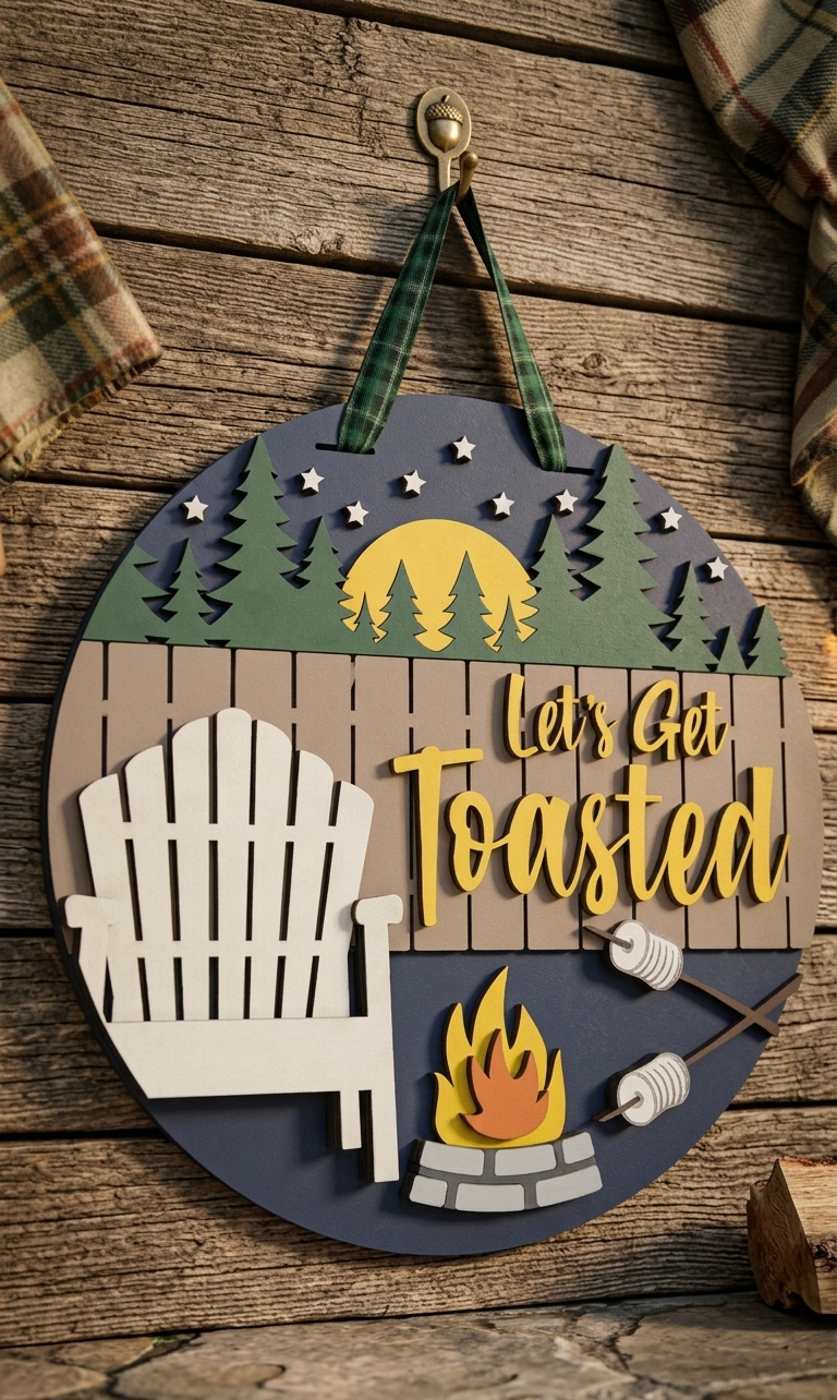 Let’s Get Toasted – Layered Wooden Door Hanger
