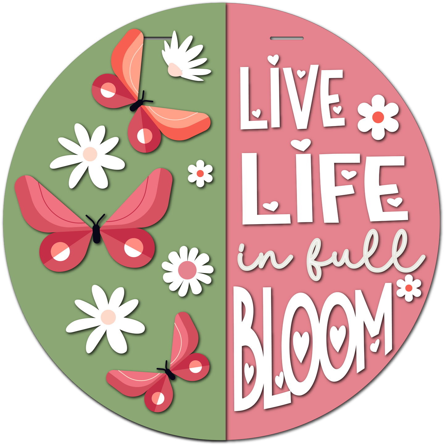 Live Life in Full Bloom Door Hanger