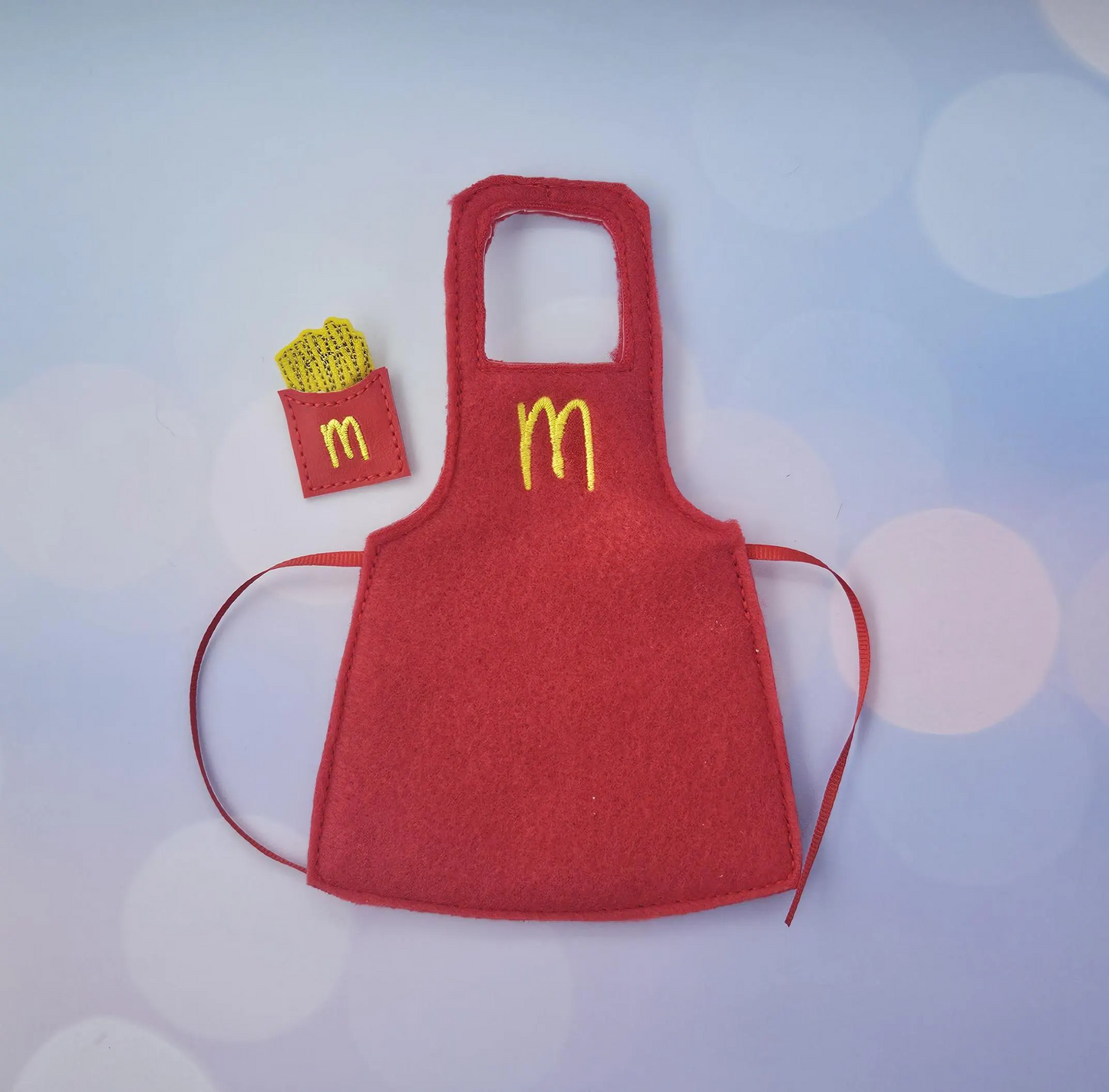 McBurger’s Elf Apron and Fries – Embroidered Fast Food Elf Outfit