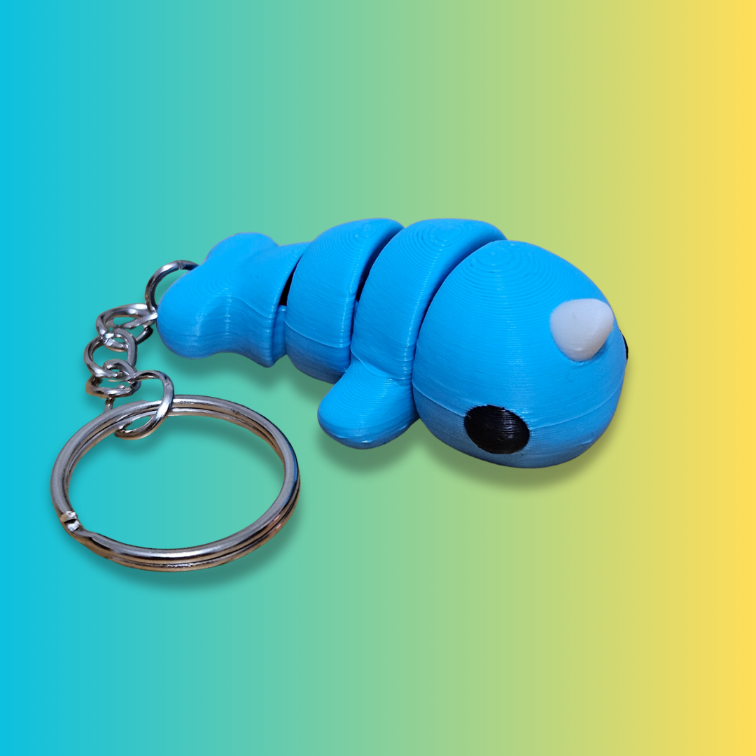 Articulating Narwhal Keychain – 3D Printed Ocean Fidget Toy