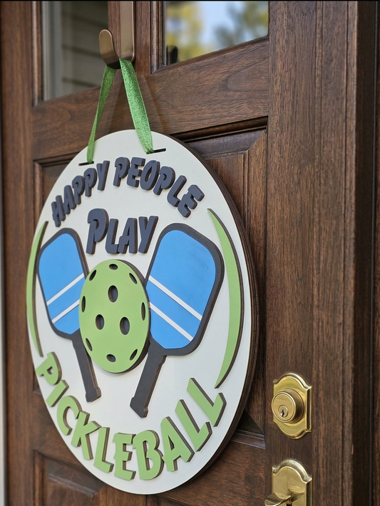 Happy People Play Pickleball – 3D Layered Door Hanger