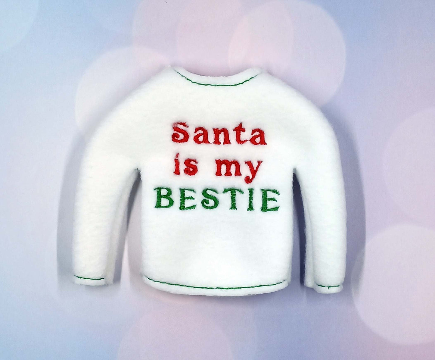Santa Is My Bestie Elf Sweater – Classic Christmas Fleece Outfit