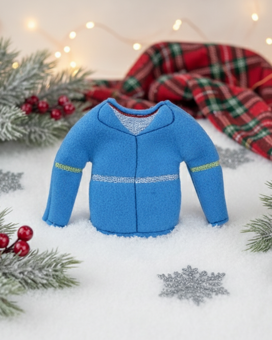 Strange Max M Jacket Things Elf Sweater – Retro Blue Fleece Jacket