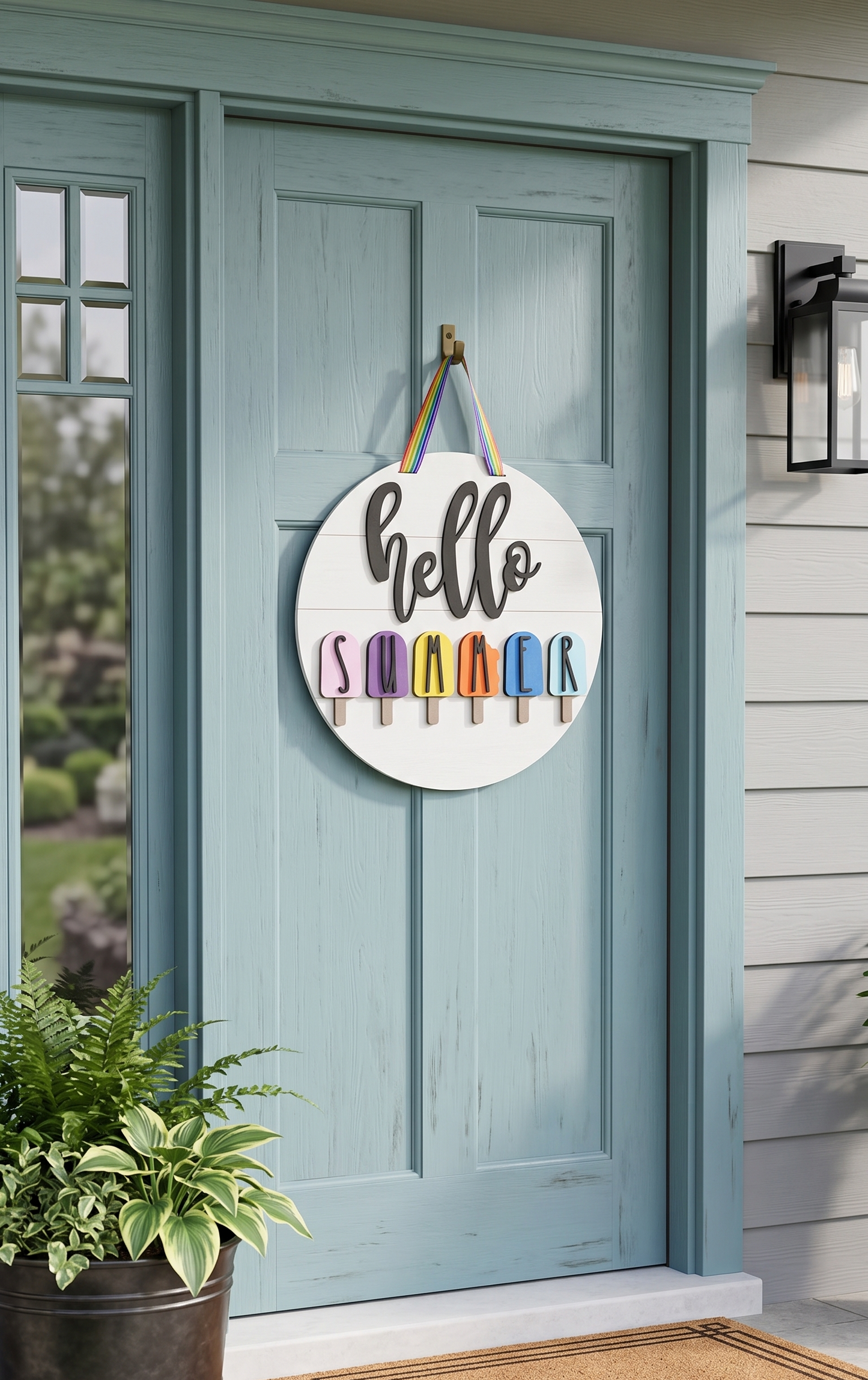 Hello Summer Popsicle – 3D Layered Door Hanger
