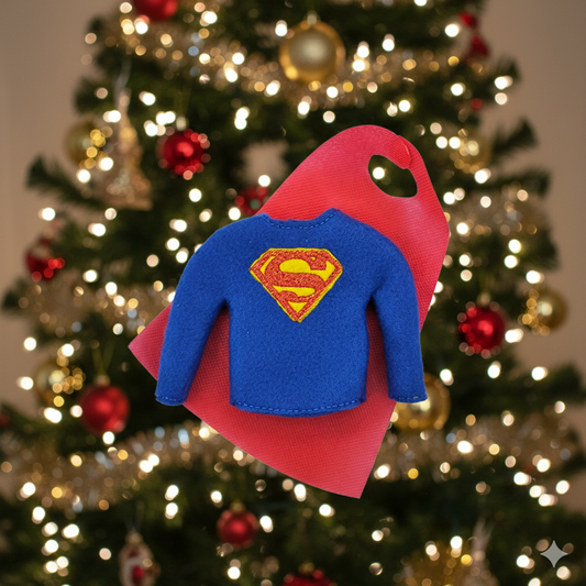 Man of Might Elf Costume – Embroidered Super Elf Outfit with Cape