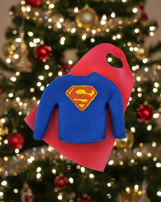 Man of Might Elf Costume – Embroidered Super Elf Outfit with Cape
