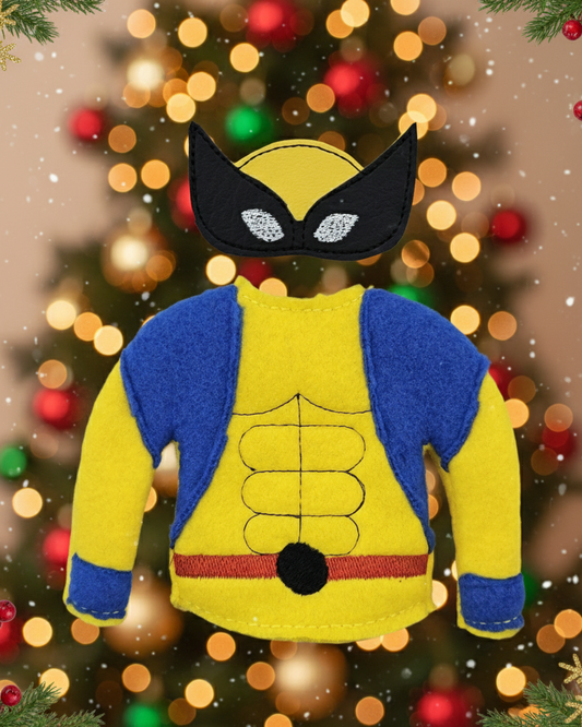 Steel Claw Man Elf Costume – Classic Yellow & Blue Hero Elf Outfit