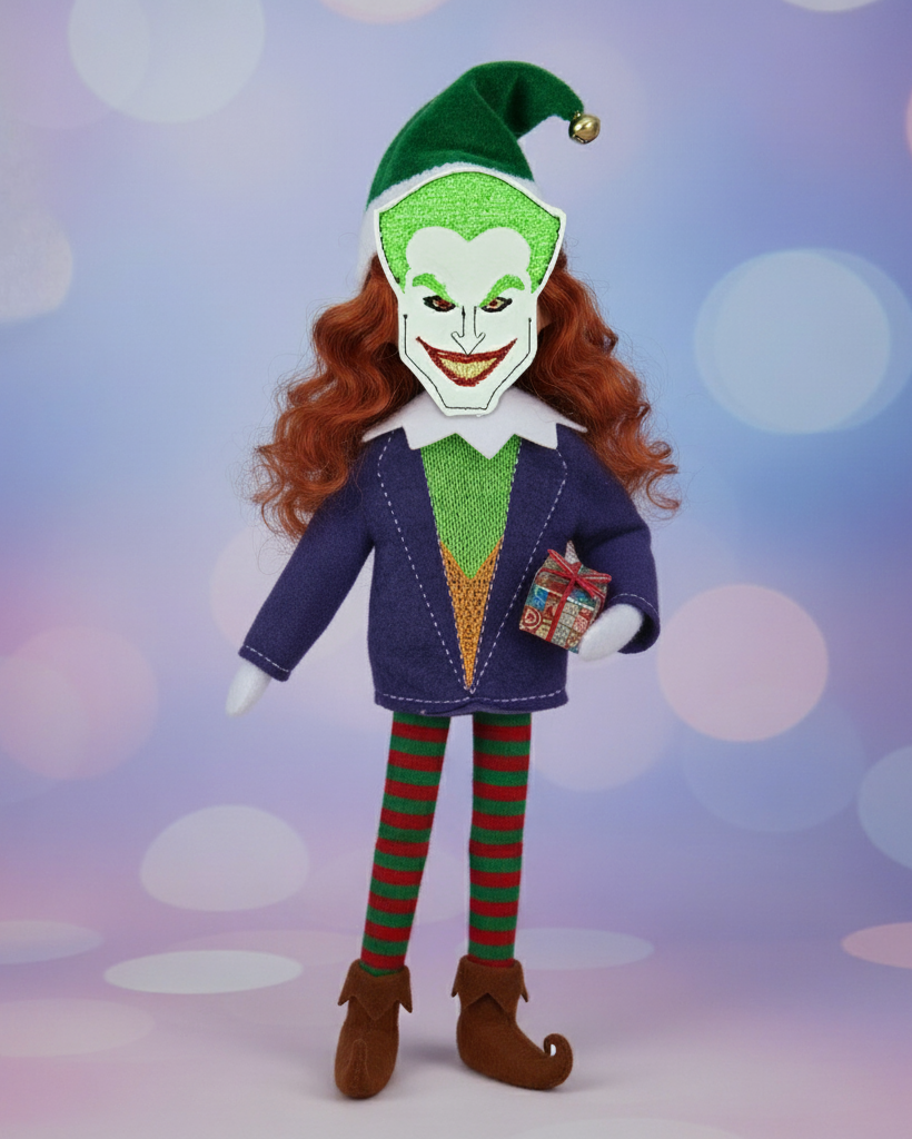 Jester Bat Vigilante Elf Costume – Embroidered Outfit & Mask Set