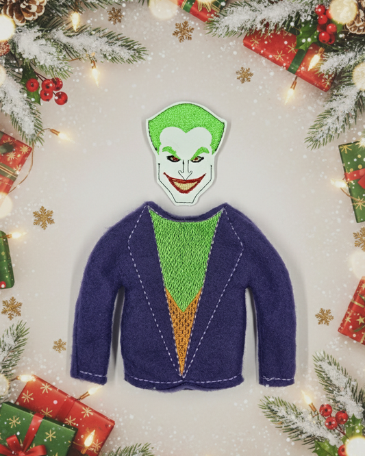 Jester Bat Vigilante Elf Costume – Embroidered Outfit & Mask Set