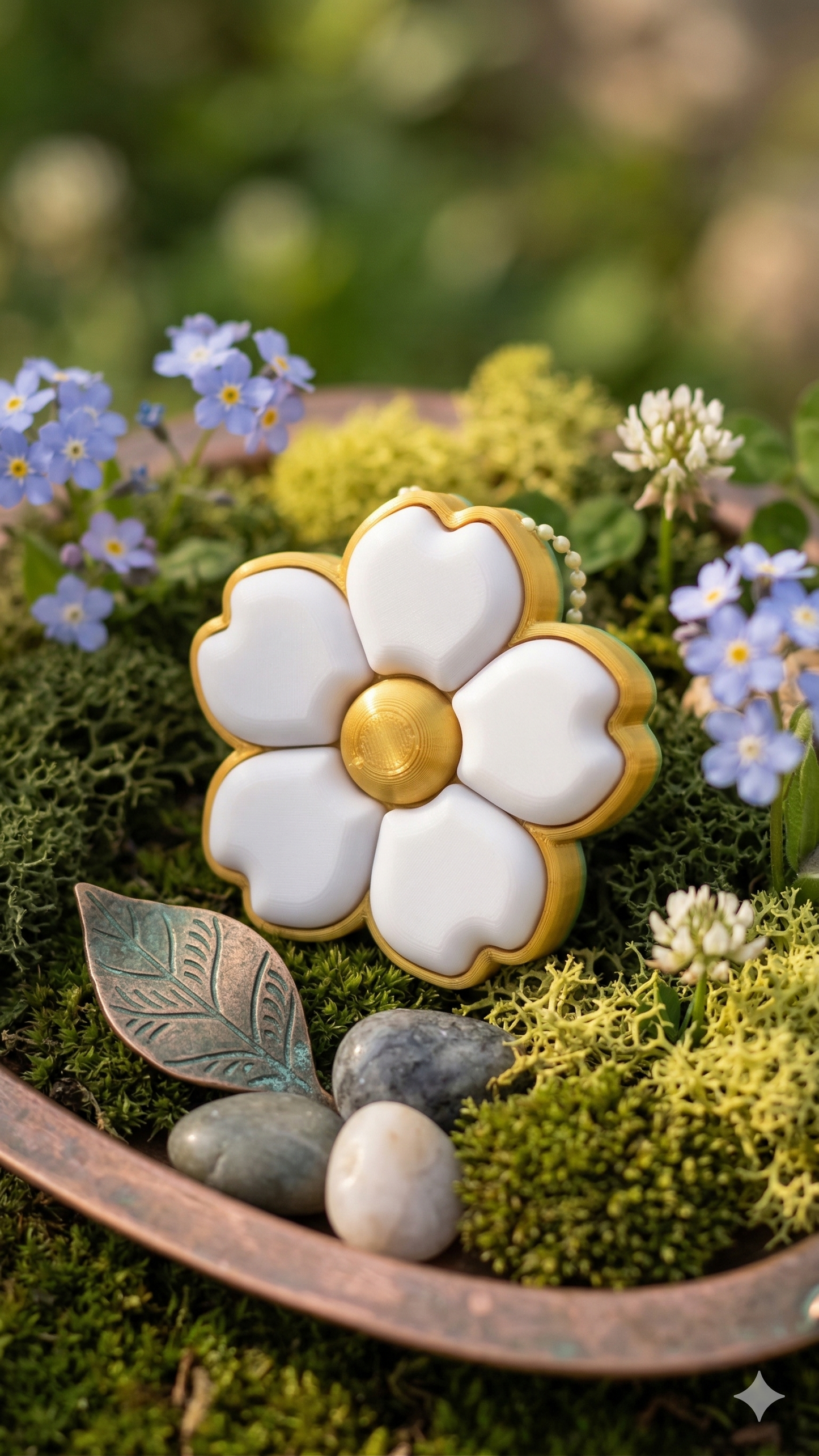 5-Petal Flower – Multi-Press Fidget Keychain