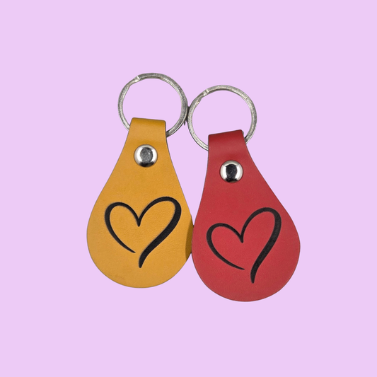 Faux Leather Heart Keychain – Minimalist Love Design