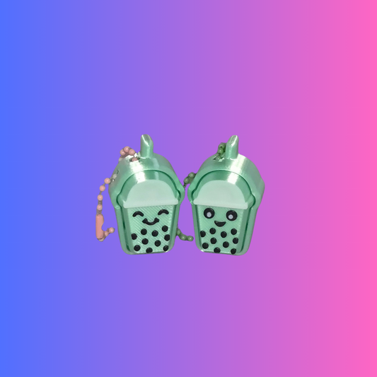 Boba Cup Clicker Keychain – Random Style Fidget Toy with Ball Chain