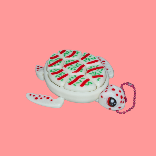 Christmas Tree Cake Turtle Clicker Keychain – 7 Clicks of Holiday Cheer