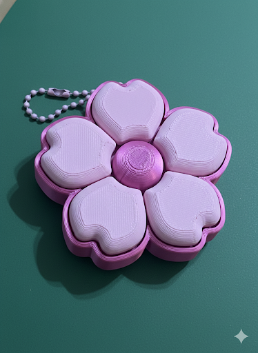 Flower Power Clicker Keychain – 5-in-1 Mechanical Switch Fidget
