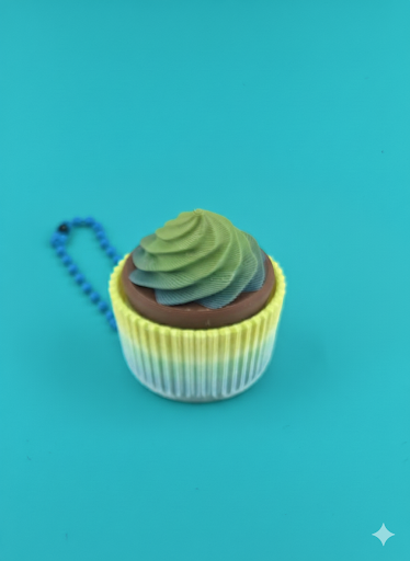 Cupcake Clicker Keychain – 3D Printed Fidget Dessert Charm