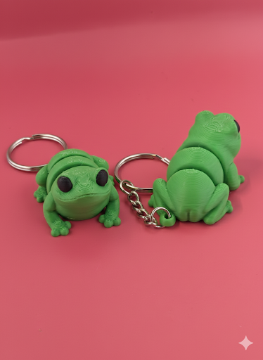 Articulated Flexi Frog Keychain - 3D Printed Fidget Toy