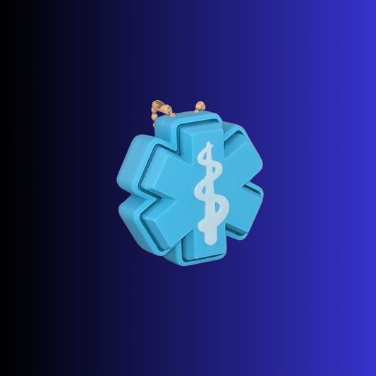 Medical Symbol Clicker – 3D Printed Star of Life Fidget Keychain
